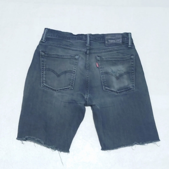 Levi's 510 Cut Off Raw Jean Shorts Summer Festival Holiday Men's W30 Black - Picture 2 of 7